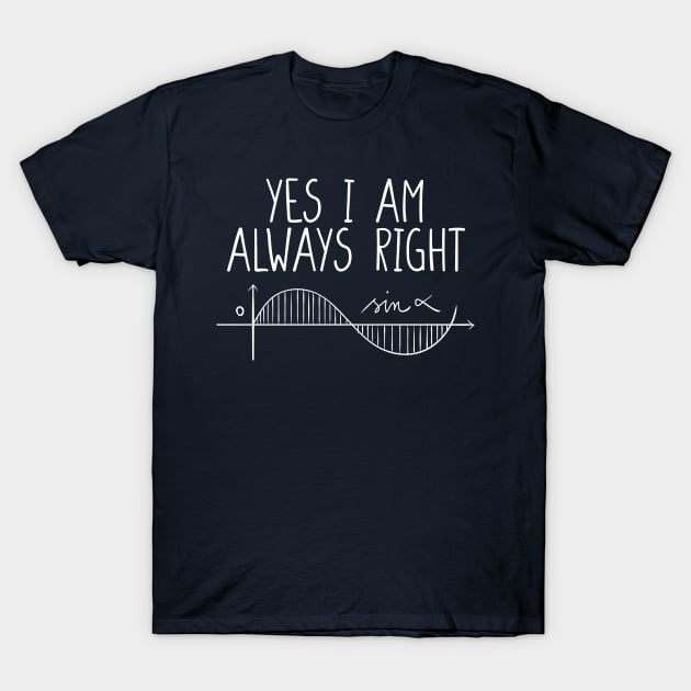 Math Shirt Math Teacher Shirt Yes I Am Always Right Mathematics Shirt Math Puns Math Teacher Gift Engineer Shirt Math Humor T-Shirt by Giftyshoop